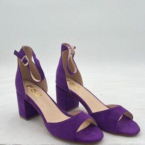 FSJ Women Comfy Open Toe Summer Sandal Ankle Strap chunky Mid Heels Shoes Patent